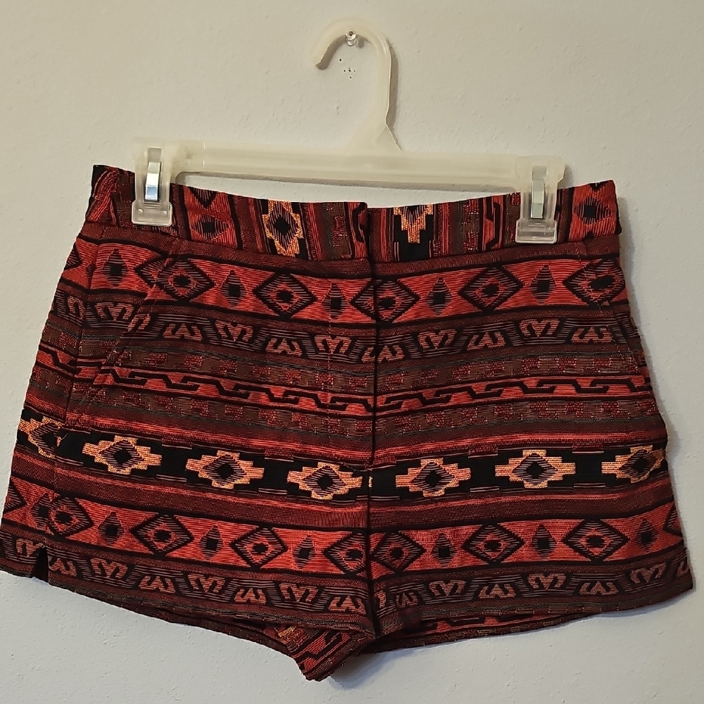 BCBGeneration Red and Black Tribal Shorts